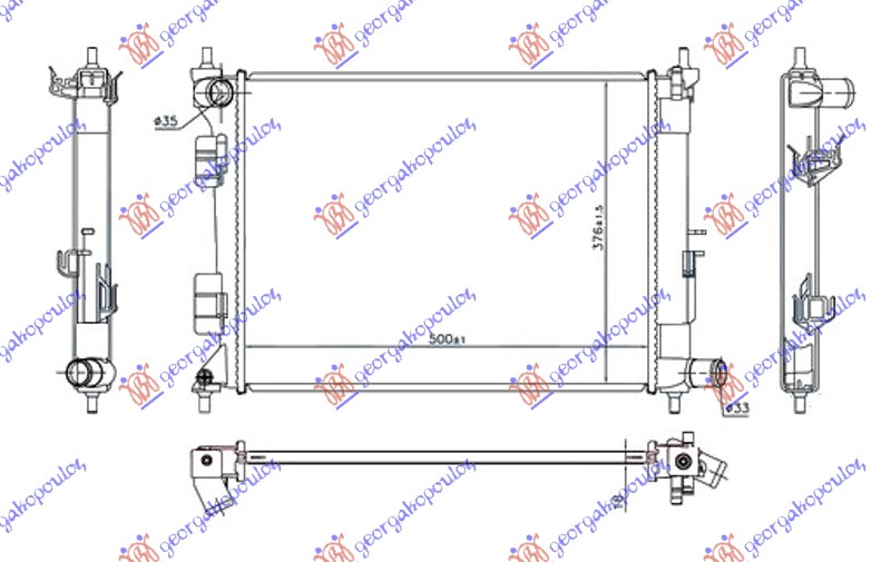 Radiator, engine cooling Aftermarket 366206300