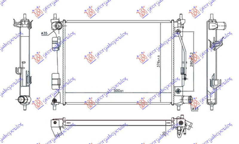 Radiator, engine cooling Aftermarket 366206310