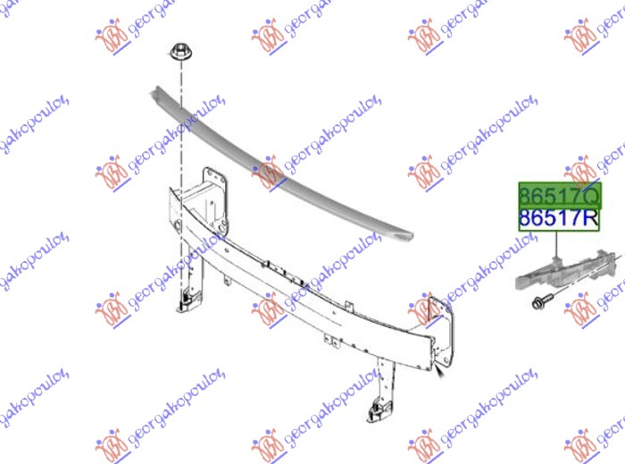 ΒΑΣΗ ΠΡΟΦΥΛΑΚΤΗΡΑ ΕΜΠΡΟΣ (Γ) για HYUNDAI i20 20-