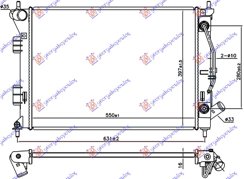 Radiator, engine cooling Aftermarket 368106320