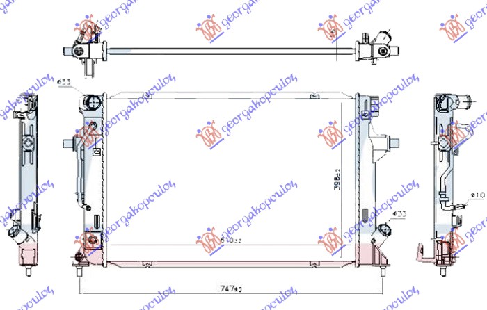 Radiator, engine cooling Aftermarket 372206305