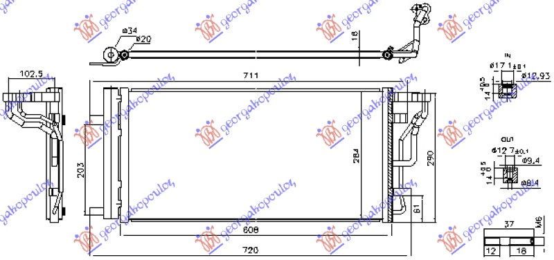 Condenser, air conditioning Aftermarket 368606420