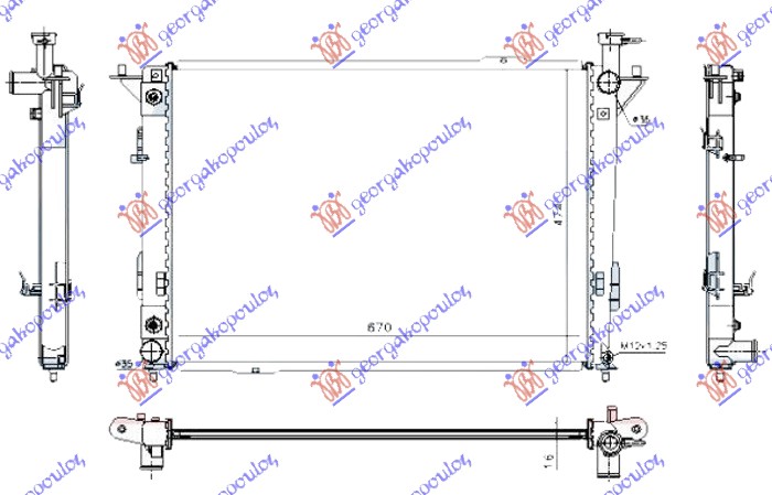Radiator, engine cooling Aftermarket 369006300