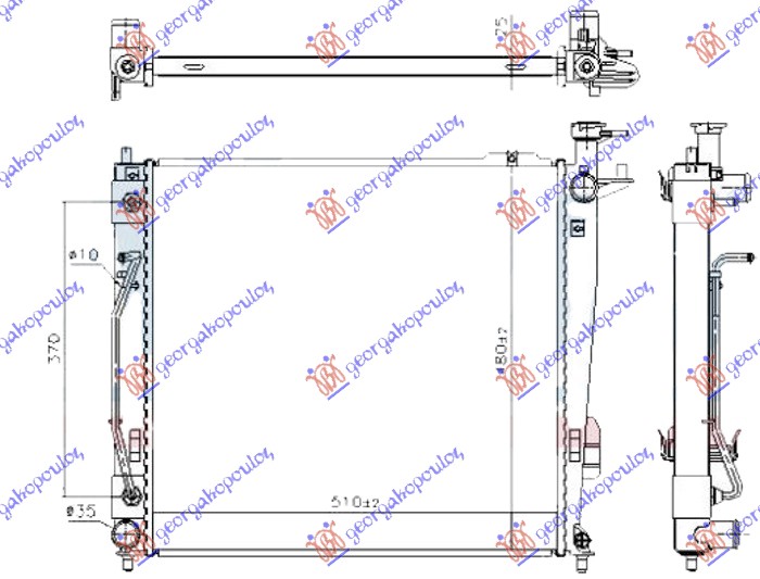 Radiator, engine cooling Aftermarket 369006310