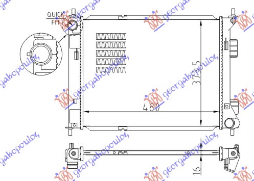 Radiator, engine cooling Aftermarket 428006320