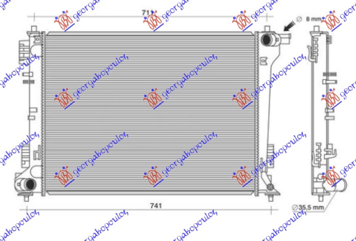 Radiator, engine cooling Aftermarket 375006360
