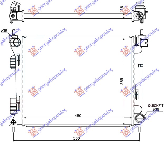 Radiator, engine cooling Aftermarket 366106315