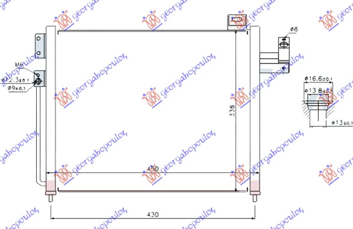 ΨΥΓΕΙΟ A/C 2.0 TD ΠΕΤΡΕΛΑΙΟ (450x340x16) για MAZDA PREMACY 1999-2004 (CP)