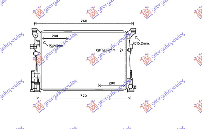 Radiator, engine cooling Aftermarket 542006300