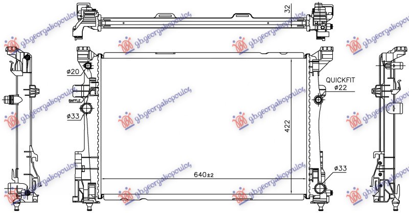 Radiator, engine cooling Aftermarket 542006320