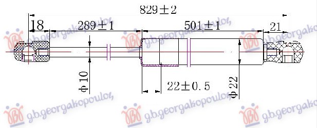 Gas Spring, boot-/cargo area Aftermarket 537008305