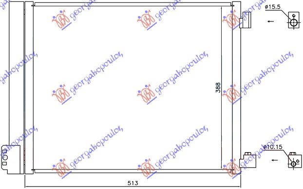 ΨΥΓΕΙΟ A/C 1.2DIG-1.5i16V (510x380) (HR12DDR) για NISSAN MICRA 2010-2013 (K13)
