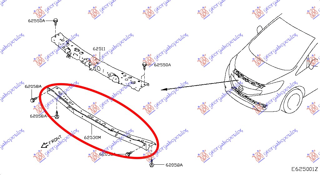 ΤΡΑΒΕΡΣΑ ΨΥΓΕΙΟΥ ΚΑΤΩ (ΑΥΤΟΜΑΤΟ) για NISSAN NOTE 2013- (E12)