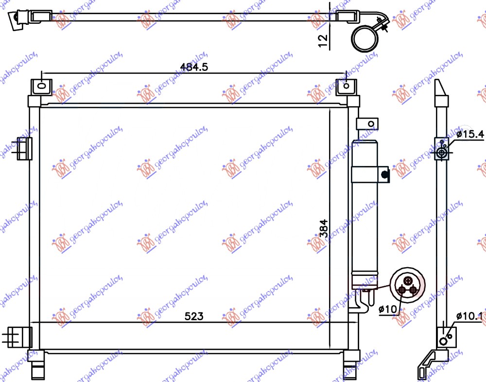 ΨΥΓΕΙΟ A/C 1.2 BENZINH (490x385x12) για NISSAN NOTE 2013- (E12)