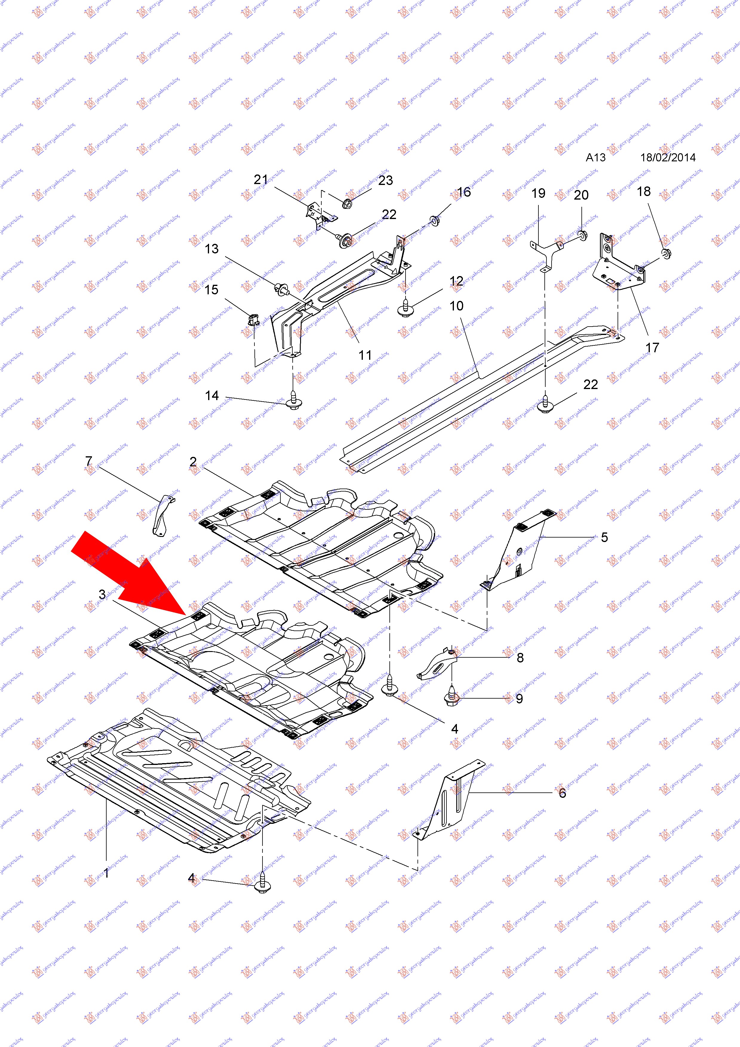ΠΟΔΙΑ ΜΗΧΑΝΗΣ ΠΛΑΣΤΙΚΗ ΠΕΤΡΕΛΑΙΟ (1.6L) για OPEL VIVARO 2014-2019 (X82)
