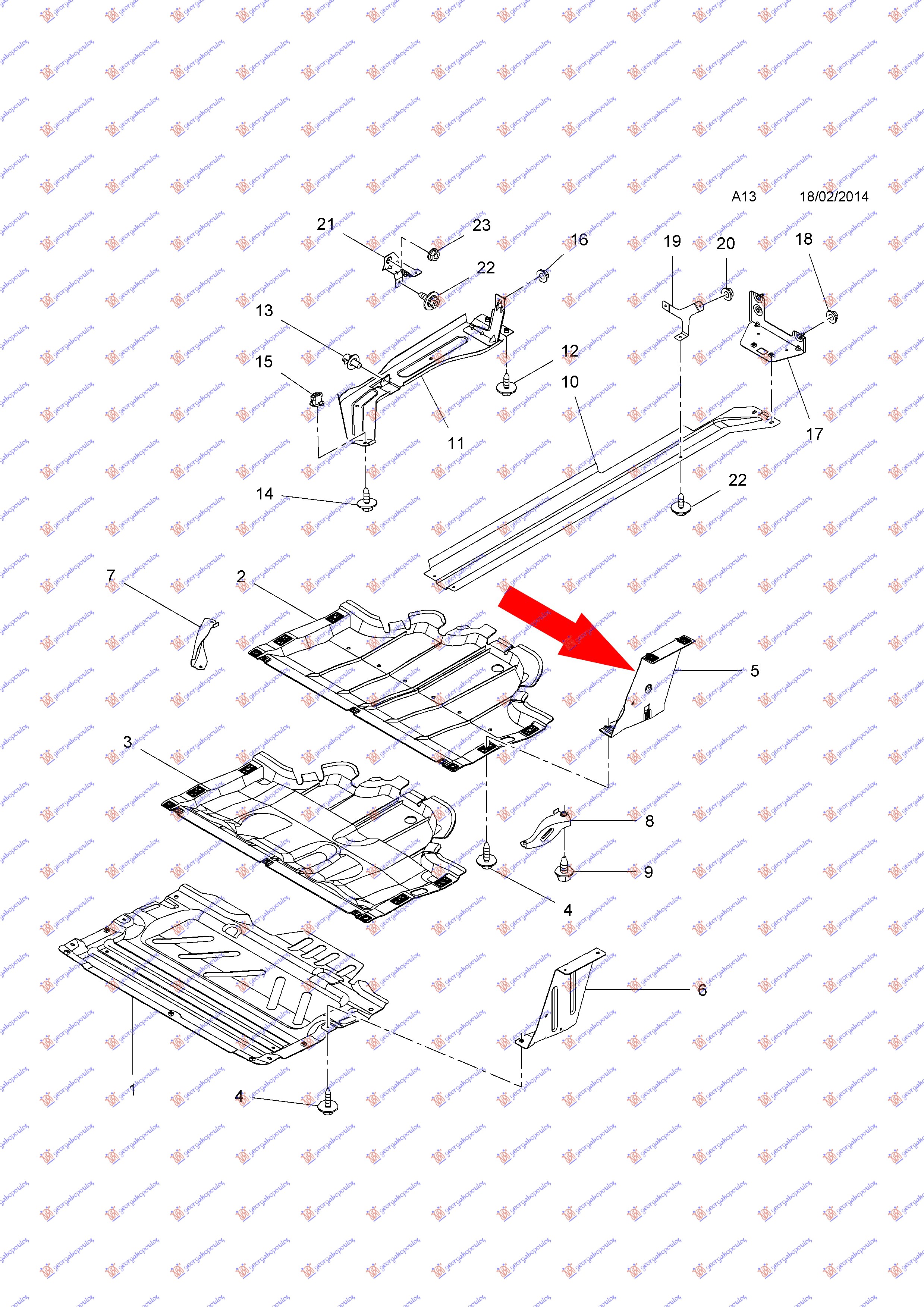 ΠΟΔΙΑ ΜΗΧΑΝΗΣ ΠΛΑΣΤΙΚΗ ΔΕΞΙΑ για OPEL VIVARO 2014-2019 (X82)