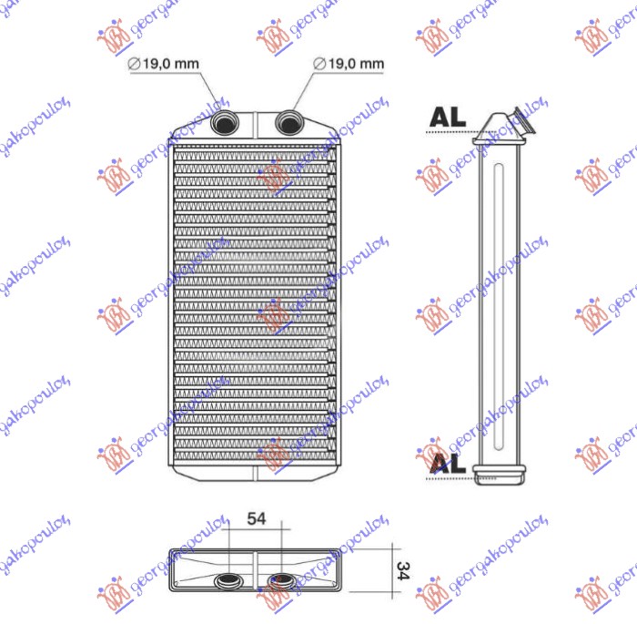 Heat Exchanger, interior heating Aftermarket 632006500