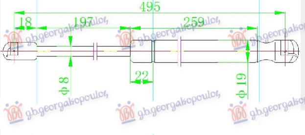 Gas Spring, boot-/cargo area Aftermarket 636008300