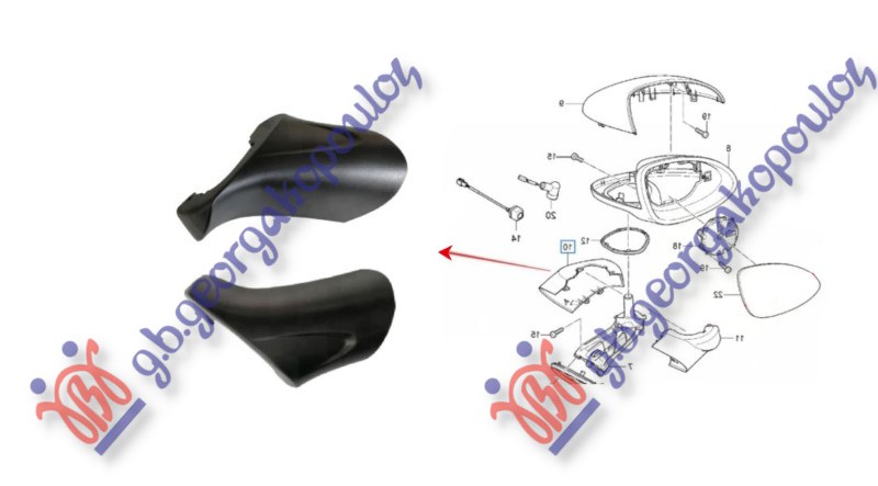 Cover, external mirror holder Aftermarket 650007731
