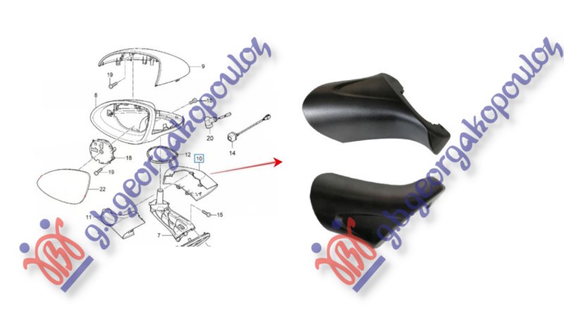 Cover, external mirror holder Aftermarket 650007732