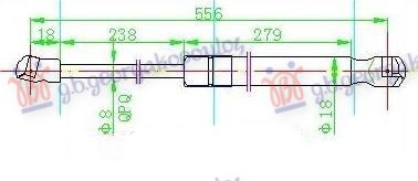 Gas Spring, bonnet Aftermarket 650008200