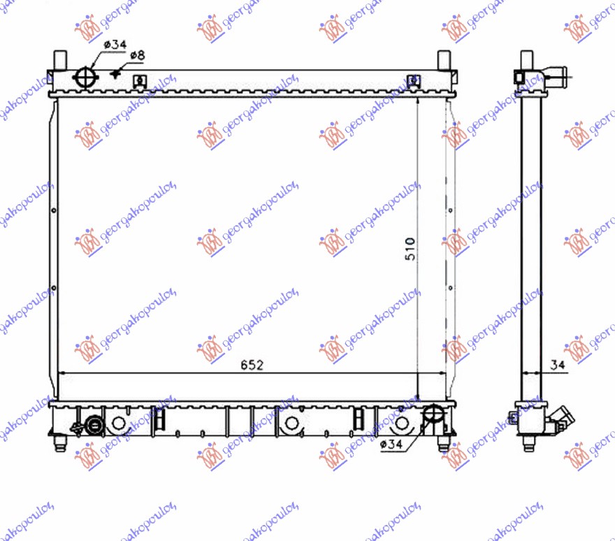 Radiator, engine cooling Aftermarket 768506320