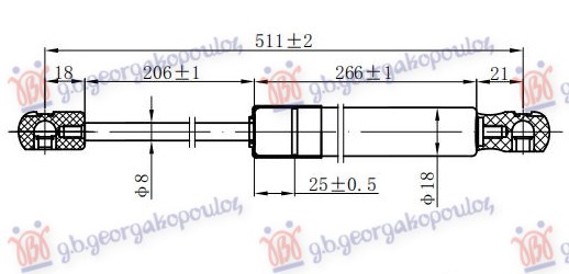 Gas Spring, boot-/cargo area Aftermarket 795008300