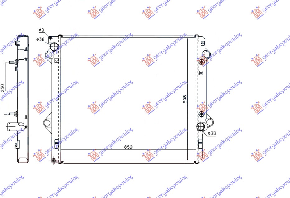 ΨΥΓΕΙΟ 3.0 ΒΕΝΖΙΝΗ +/- A/C AYTOMATO (650x598x36) ΚΛΕΙΣΤΟ ΚΥΚΛΩΜΑ για TOYOTA LAND CRUISER PRADO 120 2002-2011 (J12)