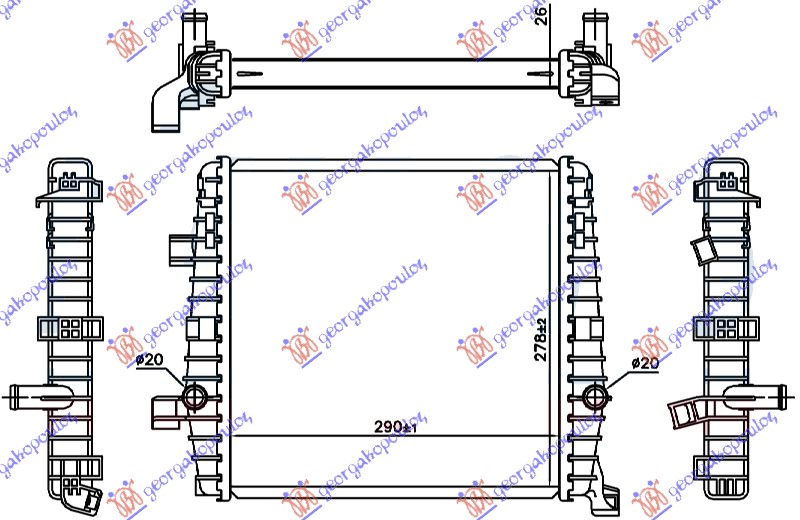 Radiator, engine cooling Aftermarket 650006301