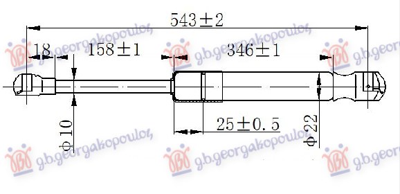 Gas Spring, boot-/cargo area Aftermarket 720008305