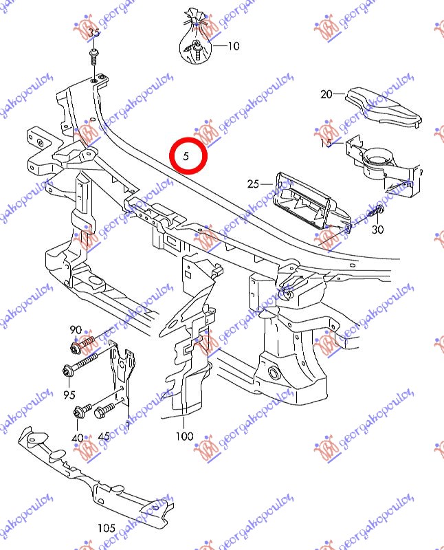 ΜΕΤΩΠΗ ΕΜΠΡΟΣ 1.4-1.8-2.0TSI 16V-3.6 V6 FSI 24V-2.0TDI(110-135KW) για VW PASSAT CC 2012-2017 (358)