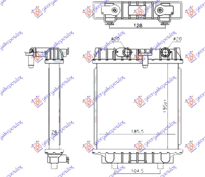 Radiator, engine cooling Aftermarket 745206360